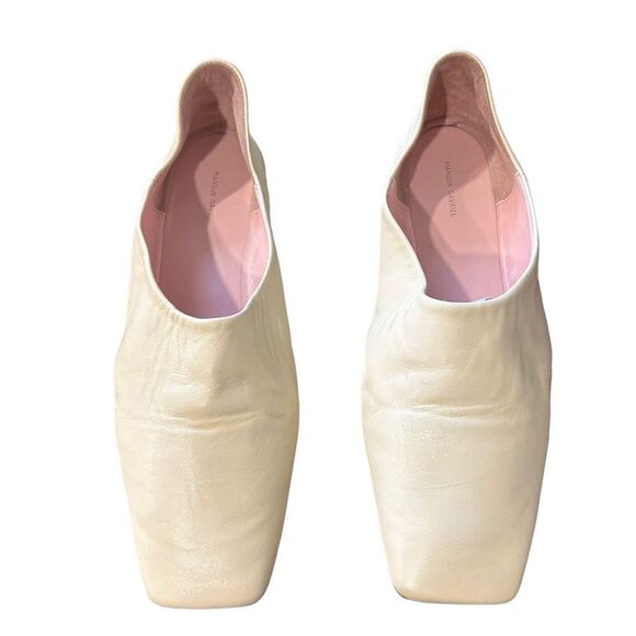 REVOLVE Mansur Gavriel Square Toe Leather Loafers - Crema - Picture 6 of 14